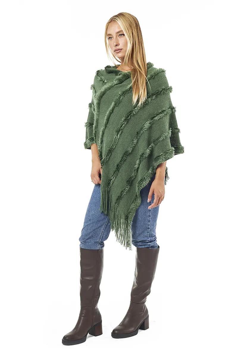 VERDE FASHION | Poncho con frange - 6