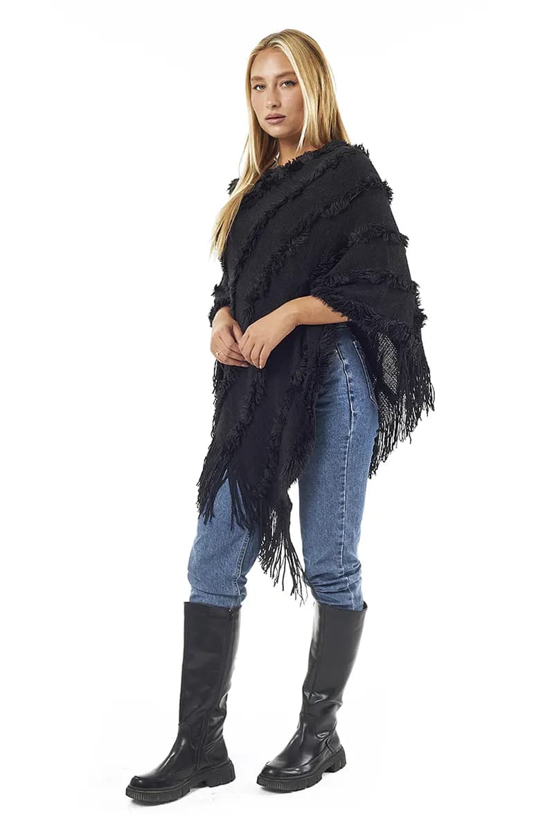 VERDE FASHION | Poncho con frange - 7