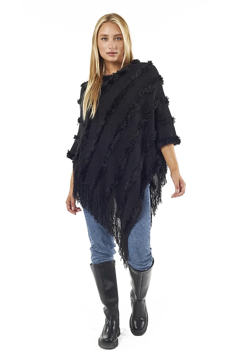 VERDE FASHION | Poncho con frange - 9