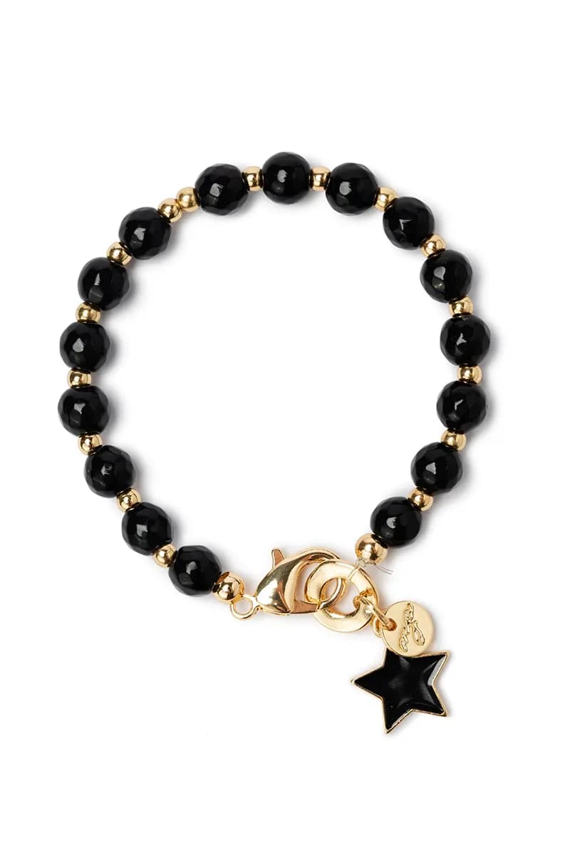 MYA ACCESSORIES | Bracciale con pietre nere con stella - 2