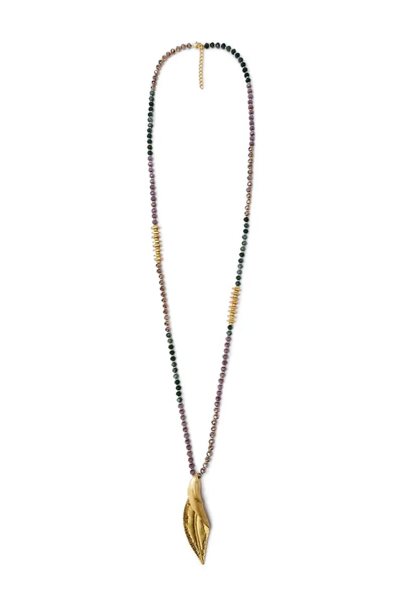 MYA ACCESSORIES | Collana lunga con pendente a foglia - 2