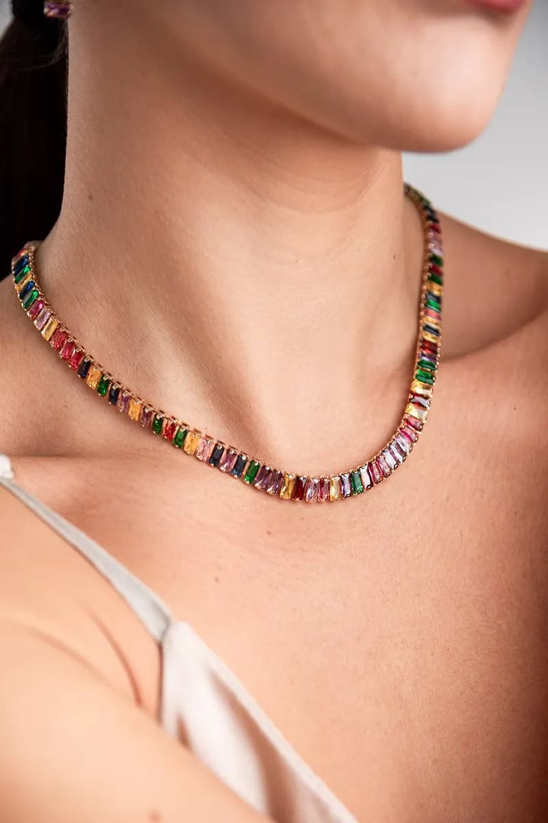 MYA ACCESSORIES | Girocollo con pietre in vetro - 4