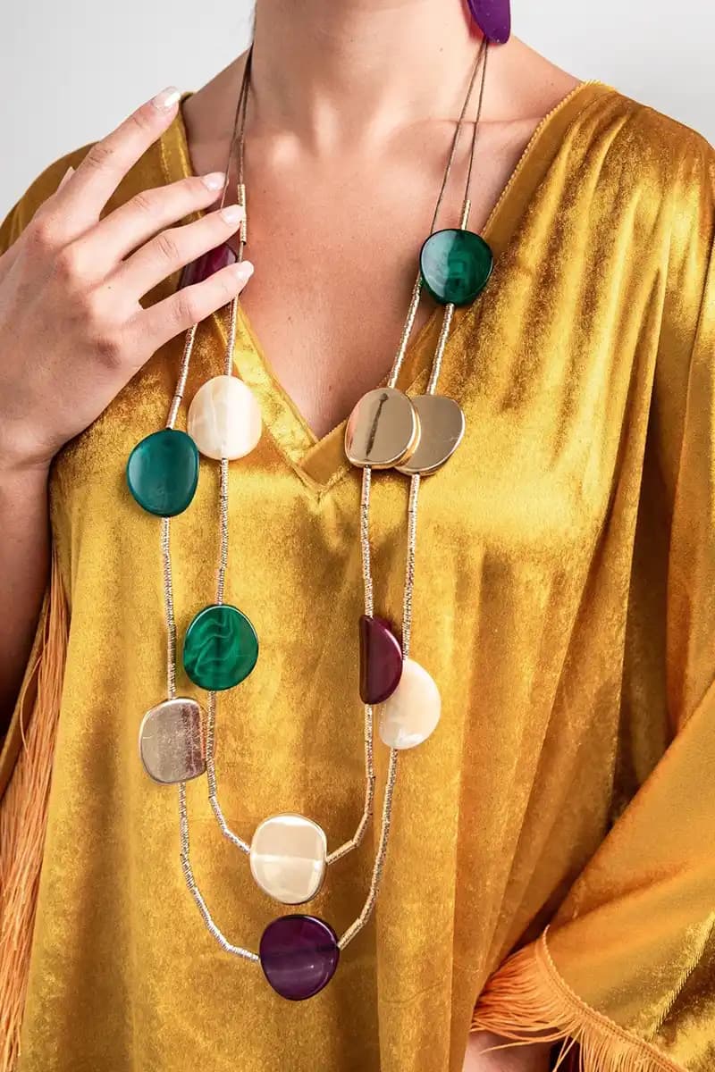 MYA ACCESSORIES | Collana a due fili con inserti in resina - 3