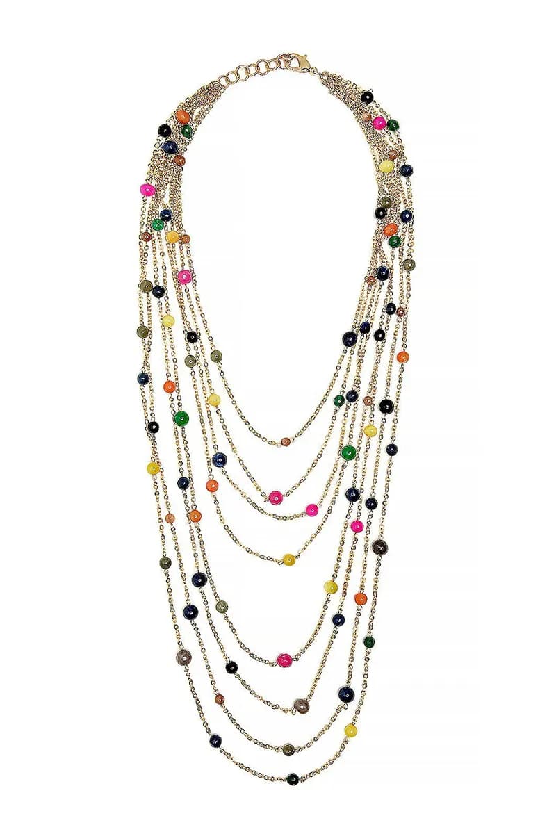 MYA ACCESSORIES | Collana multilinee in pepite di vetro - 2