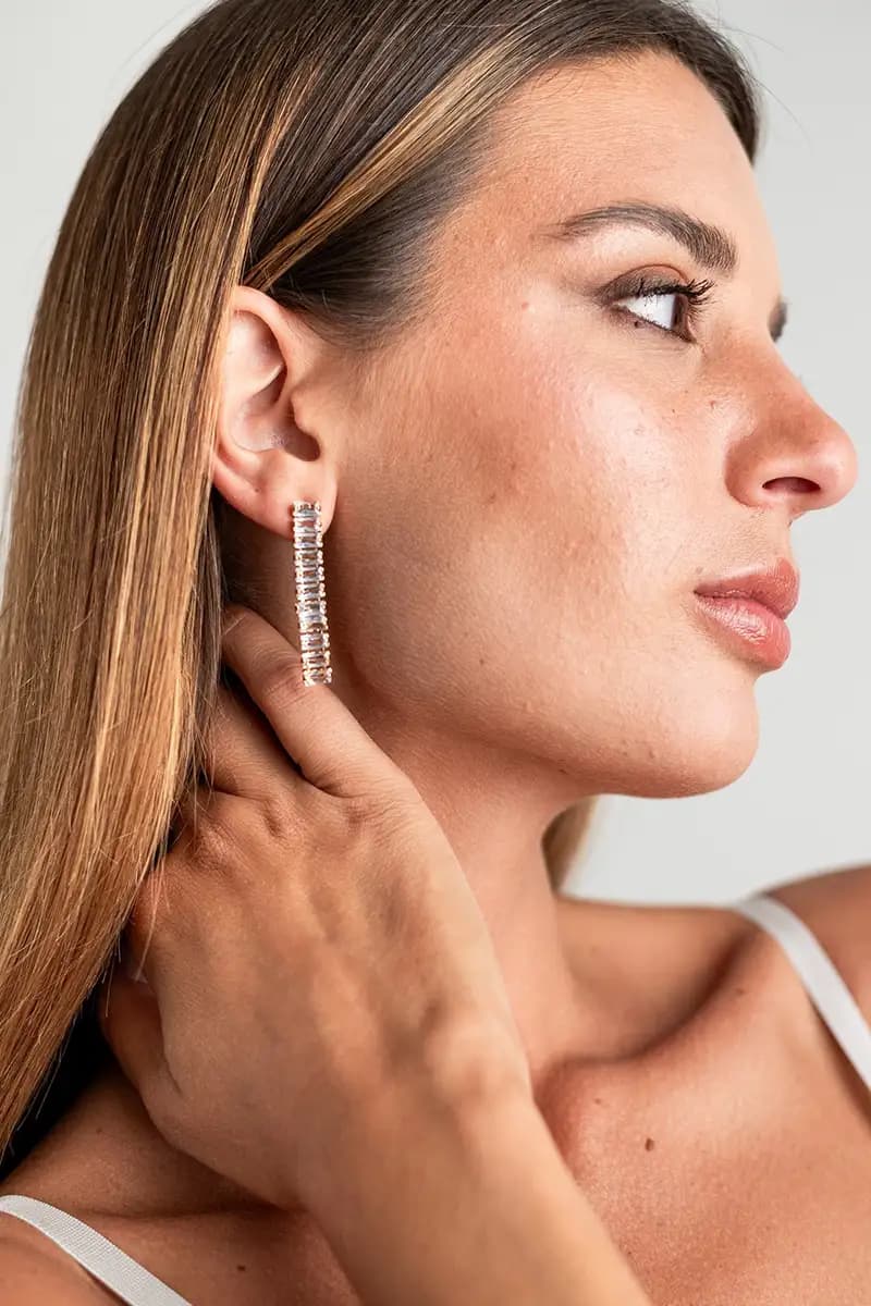 MYA ACCESSORIES | Orecchini pendente con pietre rettangolari - 3
