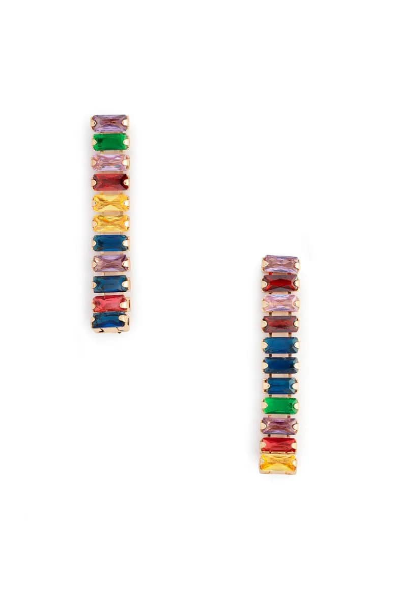 MYA ACCESSORIES | Orecchini pendente con pietre rettangolari - 2