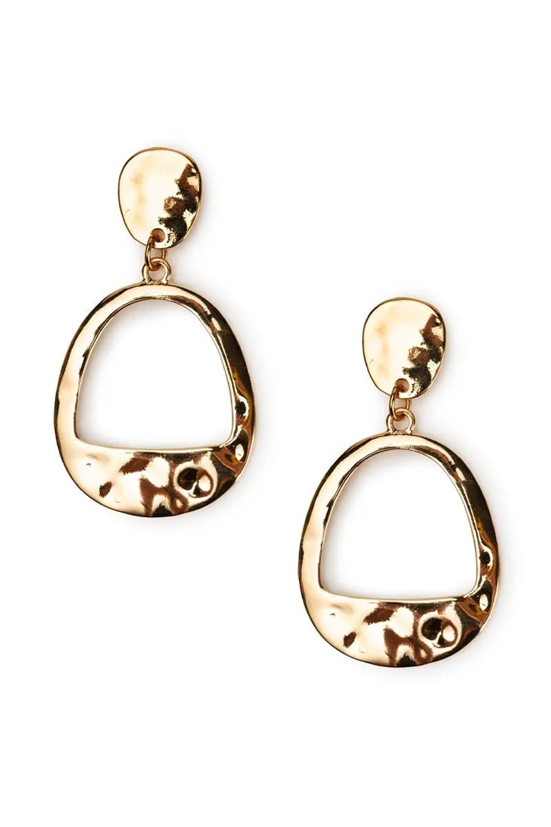 MYA ACCESSORIES | Orecchini pendenti ovali martellati - 2