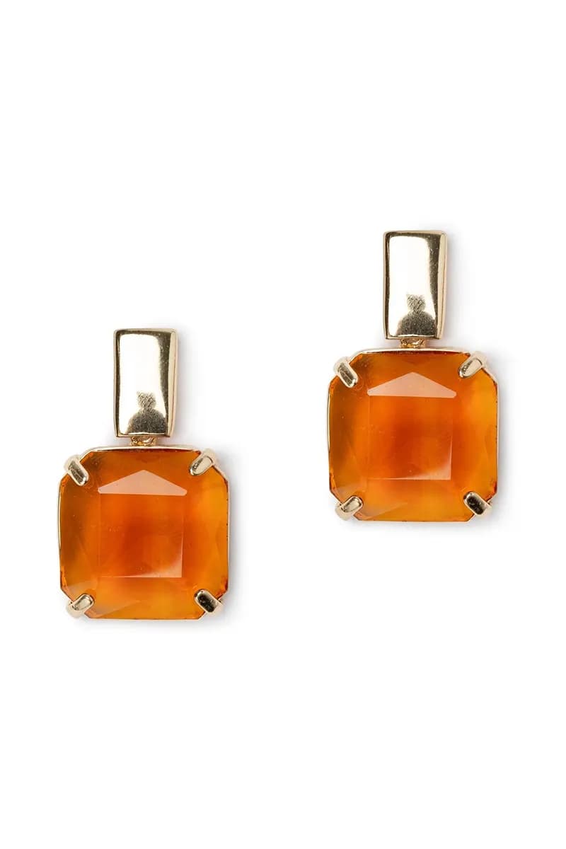 MYA ACCESSORIES | Orecchini con pietra quadrata in vetro - 2
