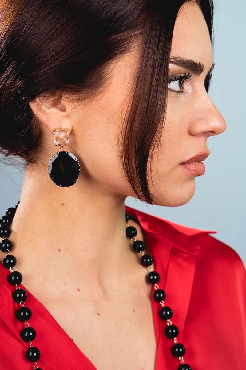 MYA ACCESSORIES | Orecchini di metallo con vetro - 4