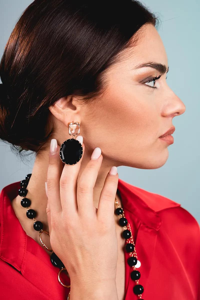 MYA ACCESSORIES | Orecchini di metallo con vetro - 3