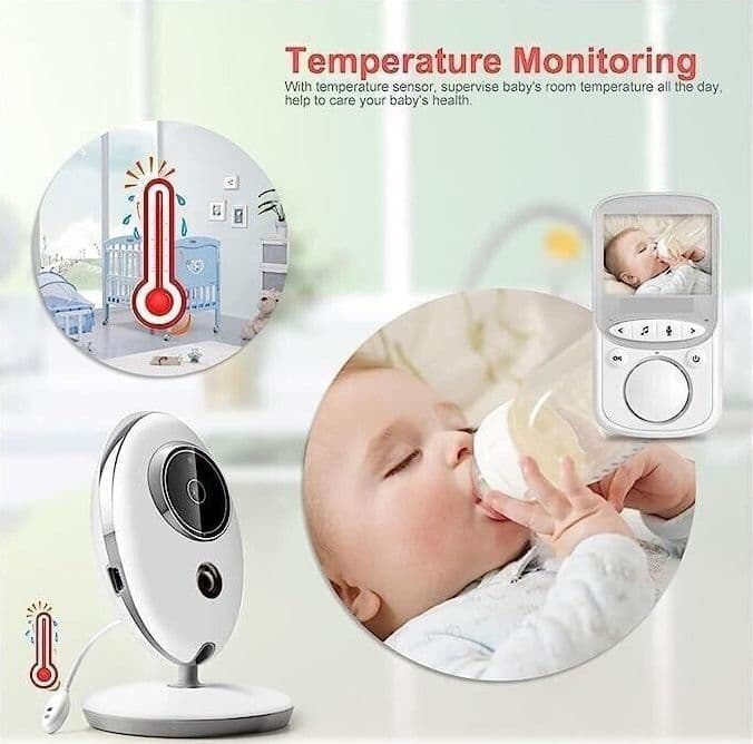 BABY MONITOR, SENZA FILI, VB 605, RICARICABILE, FULL HD, 2,4", VISIONE NOTTURNA - 3