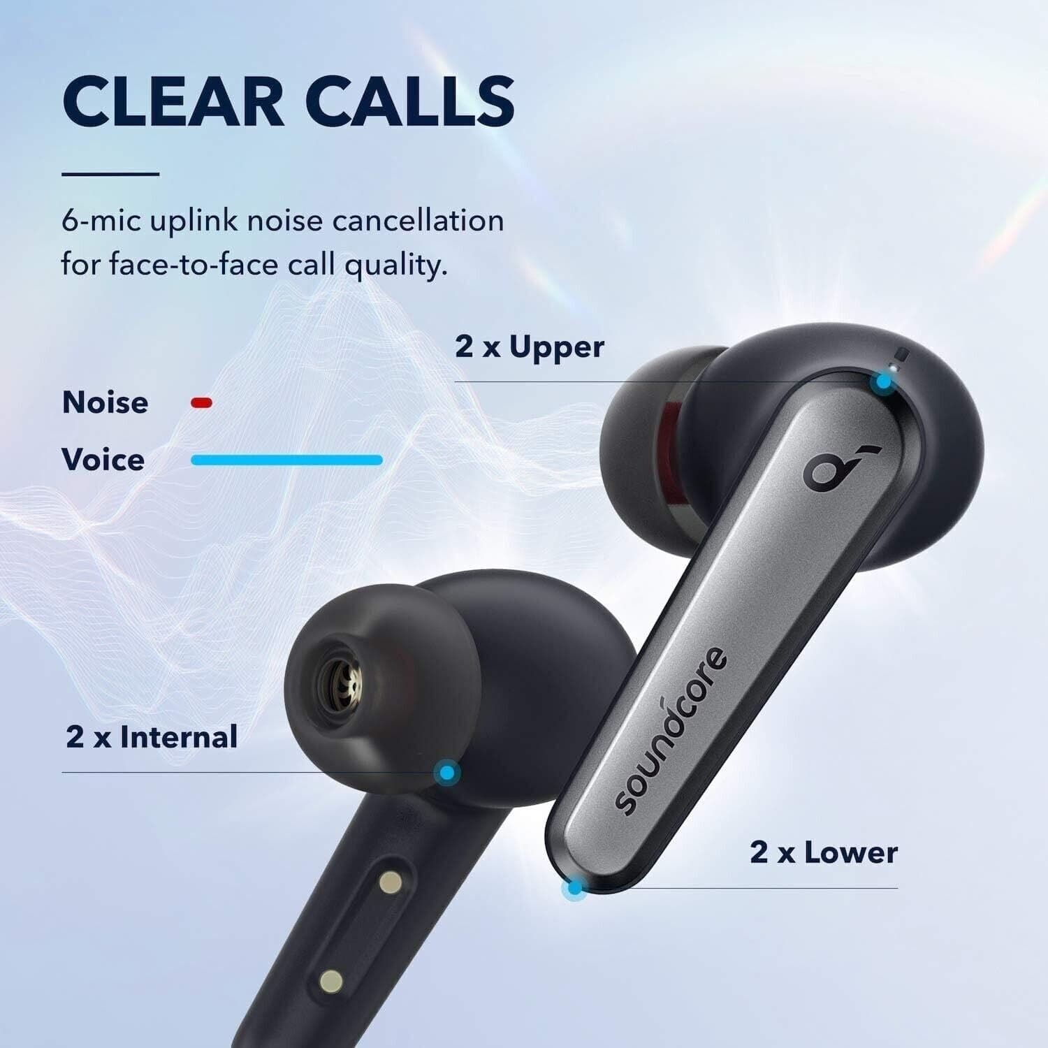 Soundcore Liberty Air 2 Pro Auricolari Bluetooth ANC 6 Mic 26h Wireless TWS Nero - 5