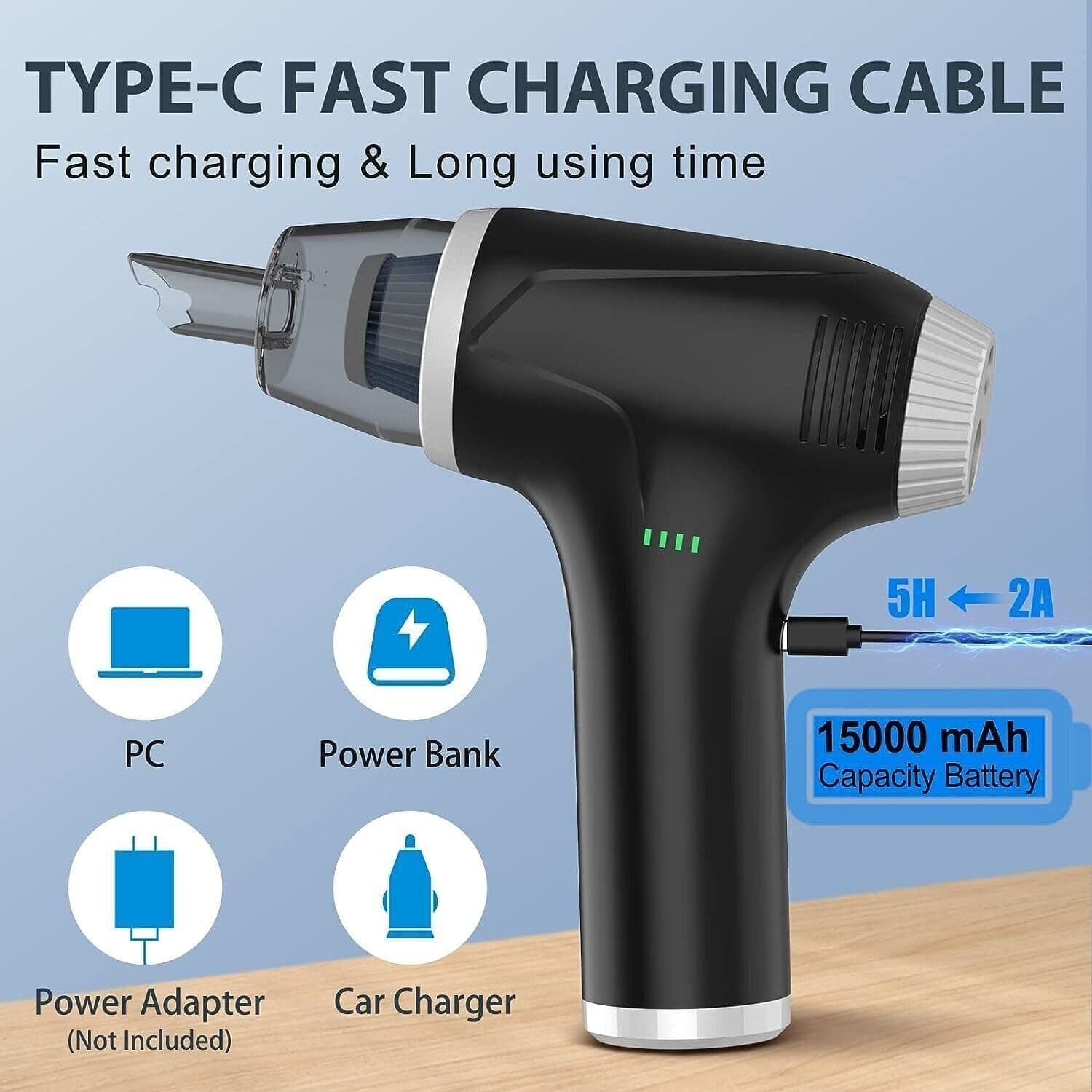 Aria Compressa Elettrico Rimuovi Polvere Senza Fili & Aspirapolvere 2 in 1 - 5