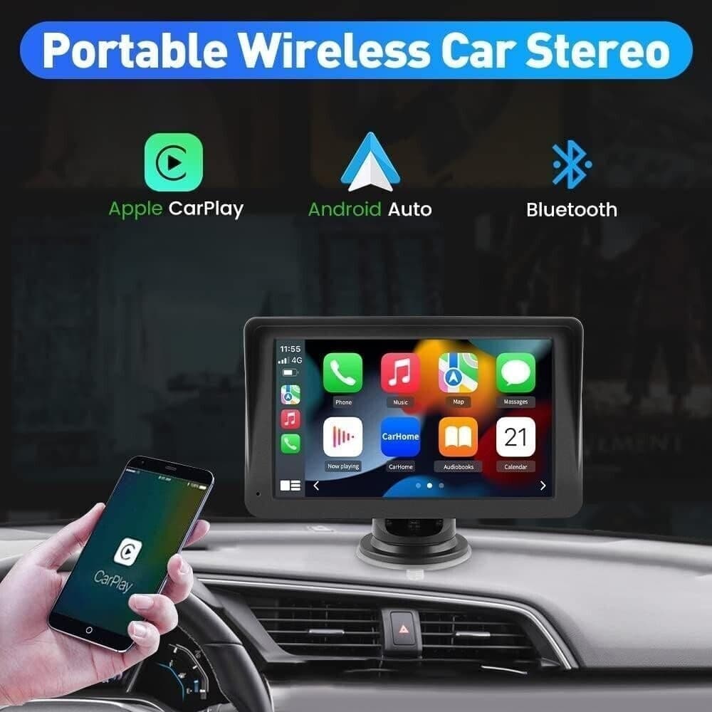 Autoradio Stereo portatile wireless Apple Carplay Android Auto 7 pollici - 2