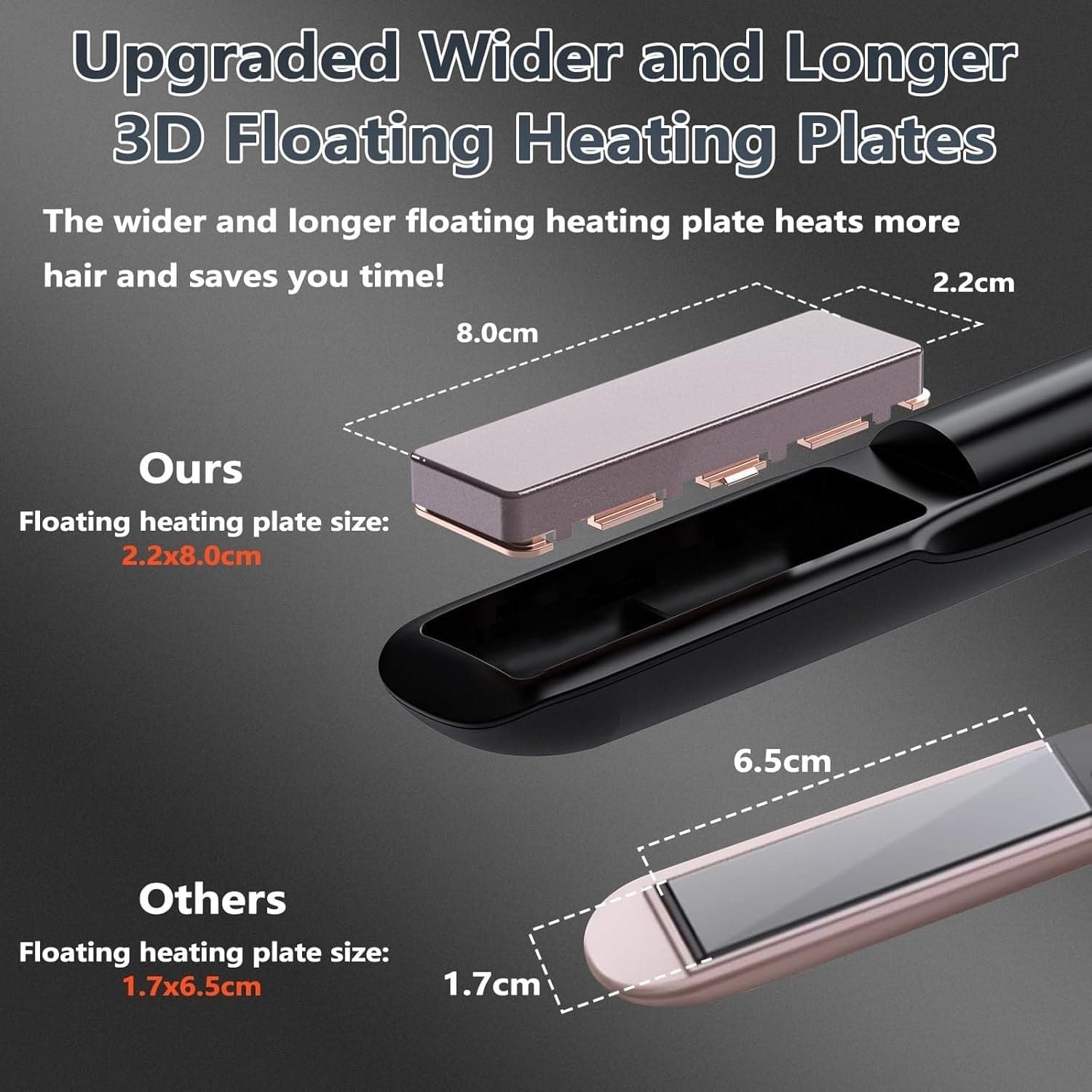 Piastra per capelli e ferro arricciacapelli senza fili wireless 2 in 1  4 livell - 4
