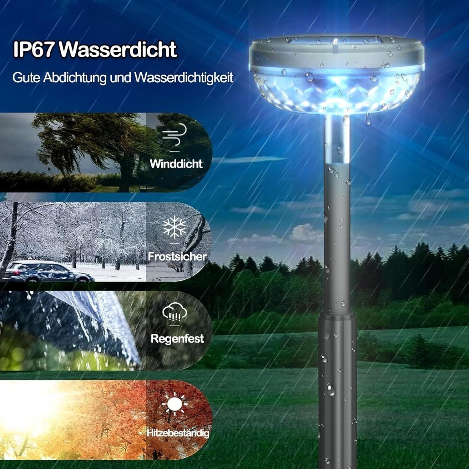 Lampade Luci solari da giardino esterno impermeabili IP67  RGB Becomlight 6pcs - 4