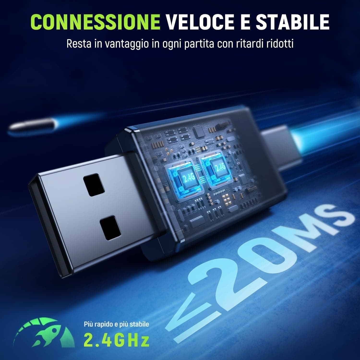 Cuffie da gioco wireless Tatybo per PC/Ps5/PS4 con doppia modalità 2,4 GHz + Blu - 2