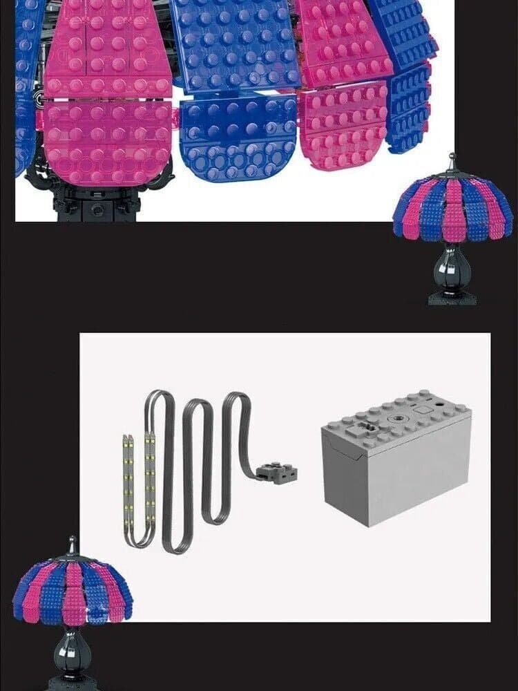 Lampada da tavolo comodino da assemblare -  costruire con mattoncini - 2