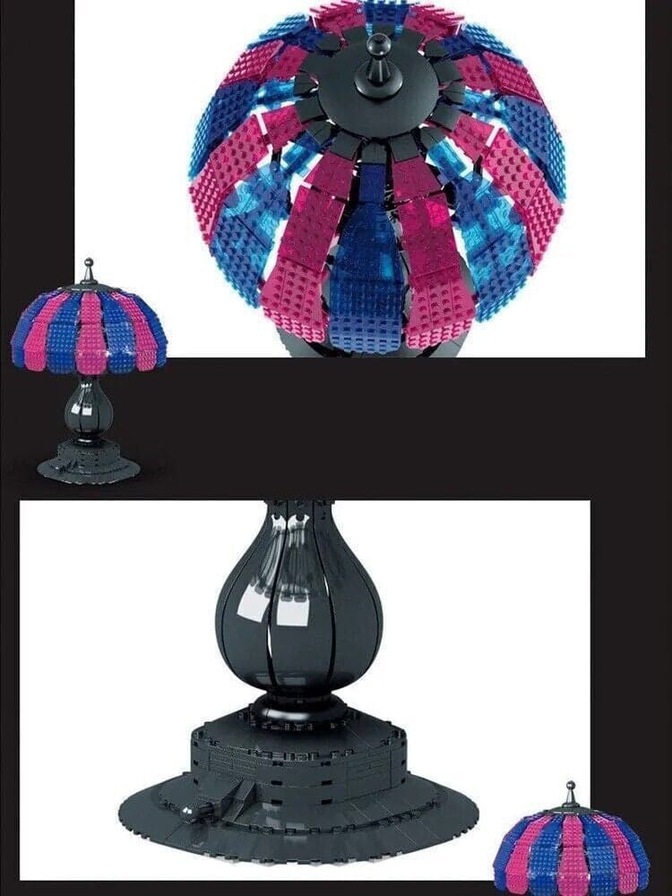 Lampada da tavolo comodino da assemblare -  costruire con mattoncini - 3