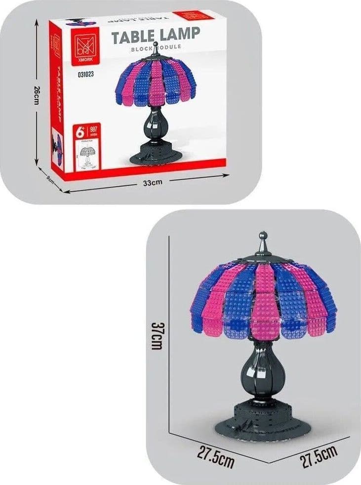 Lampada da tavolo comodino da assemblare -  costruire con mattoncini - 4