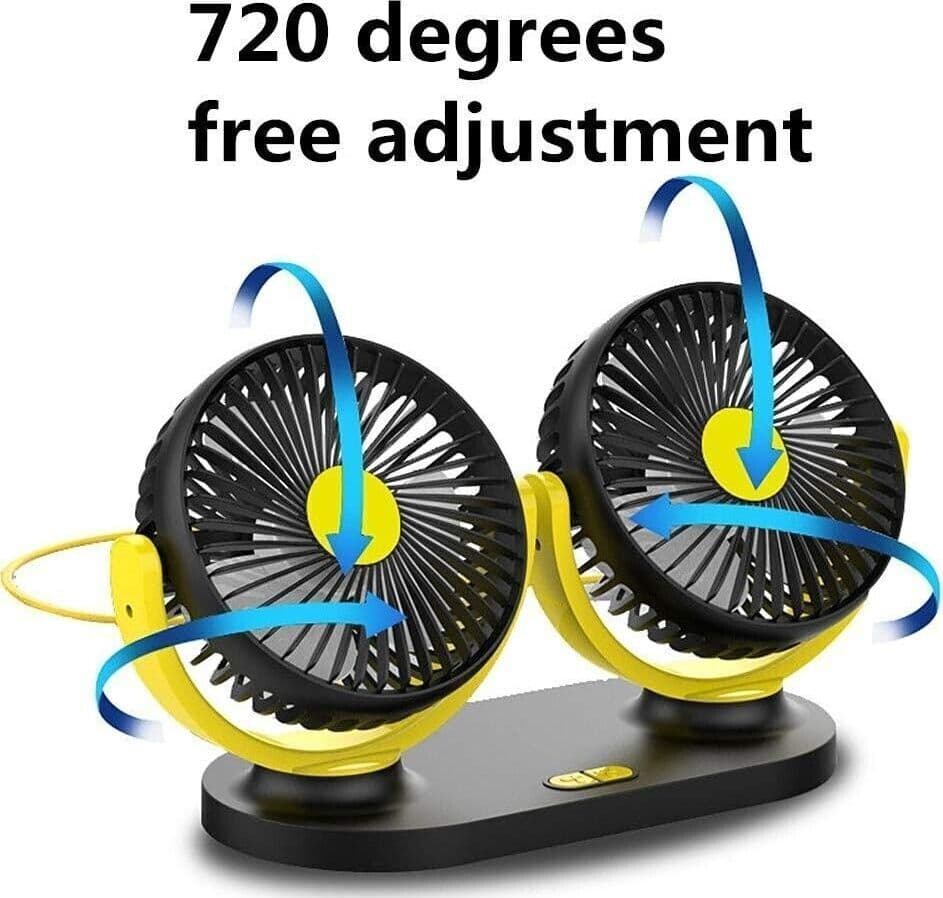 USB Mini Ventilatori 10 Volt Doppia Testa Ventola di Raffreddamento Ventilatore - 5