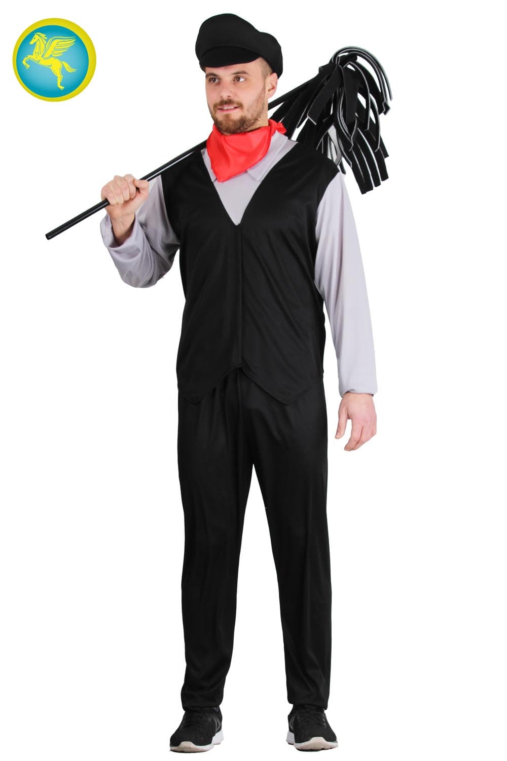 COSTUME CARNEVALE  SPAZZACAMINO ADULTO DALLA TAGLIA M A XXL - PEGASUS 8539-A-1 - 2