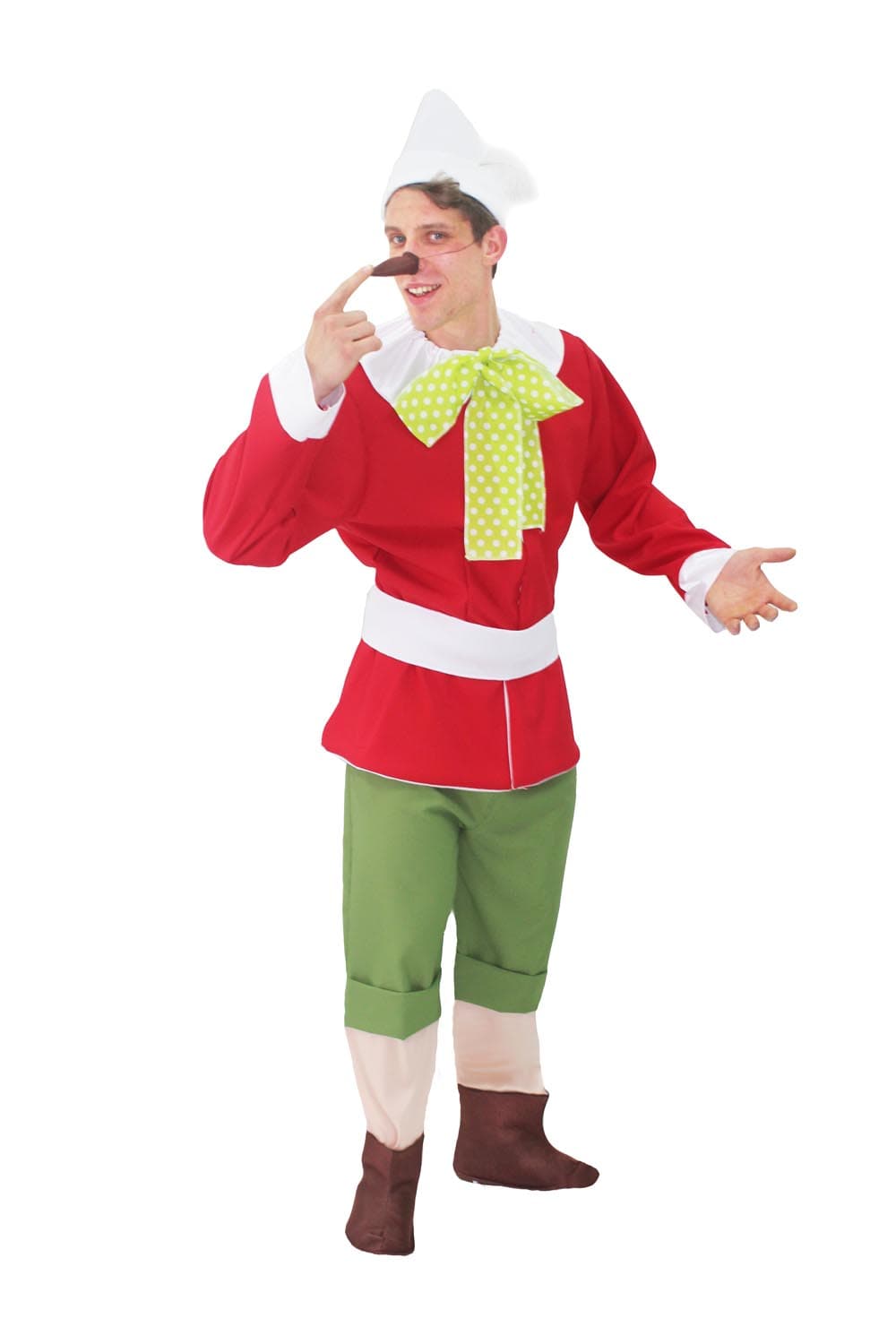 COSTUME CARNEVALE  PINOCCHIO ADULTO DALLA TAGLIA M ALLA XL - PEGASUS 3181 - 2