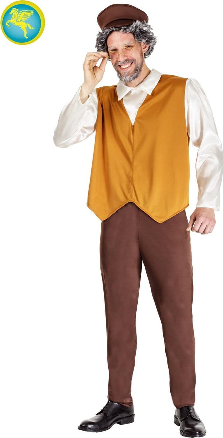 COSTUME CARNEVALE  MASTRO GEPPETTO ADULTO DALLA TAGLIA 44 A 54 - PEGASUS 8557-A-1 - 2