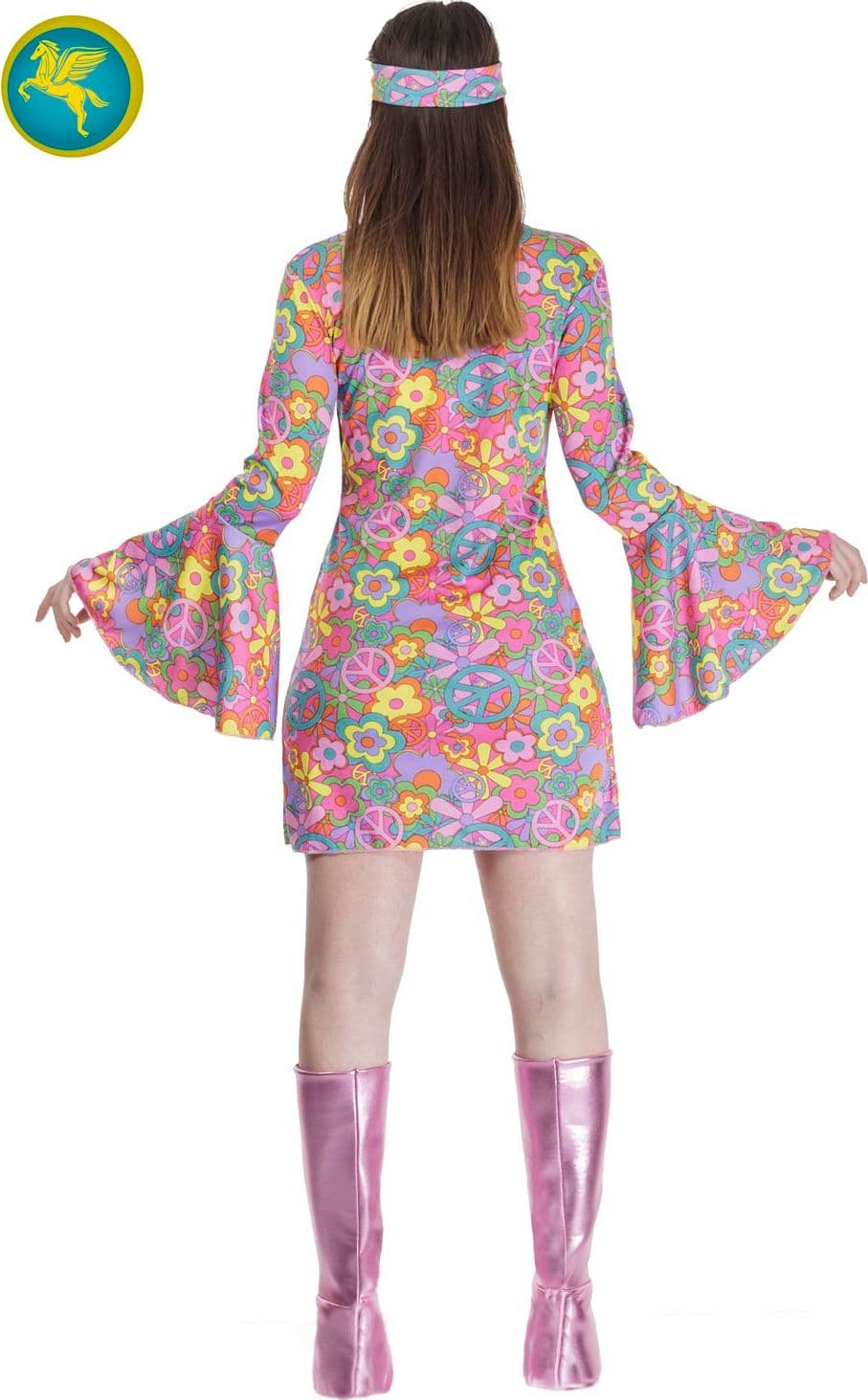 COSTUME CARNEVALE  HIPPIE ADULTA DALLA TAGLIA 42 ALLA 46 - PEGASUS 8088-A-1 - 2