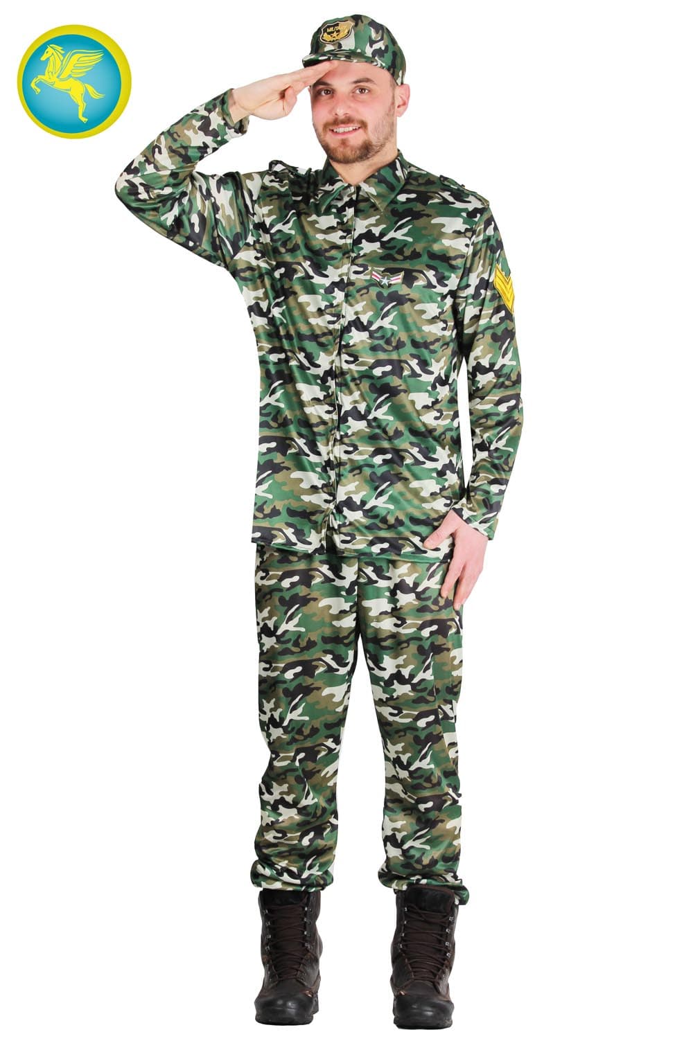 COSTUME CARNEVALE MILITARE UNISEX DALLA TAGLIA S ALLA L - PEGASUS 8544 - 3