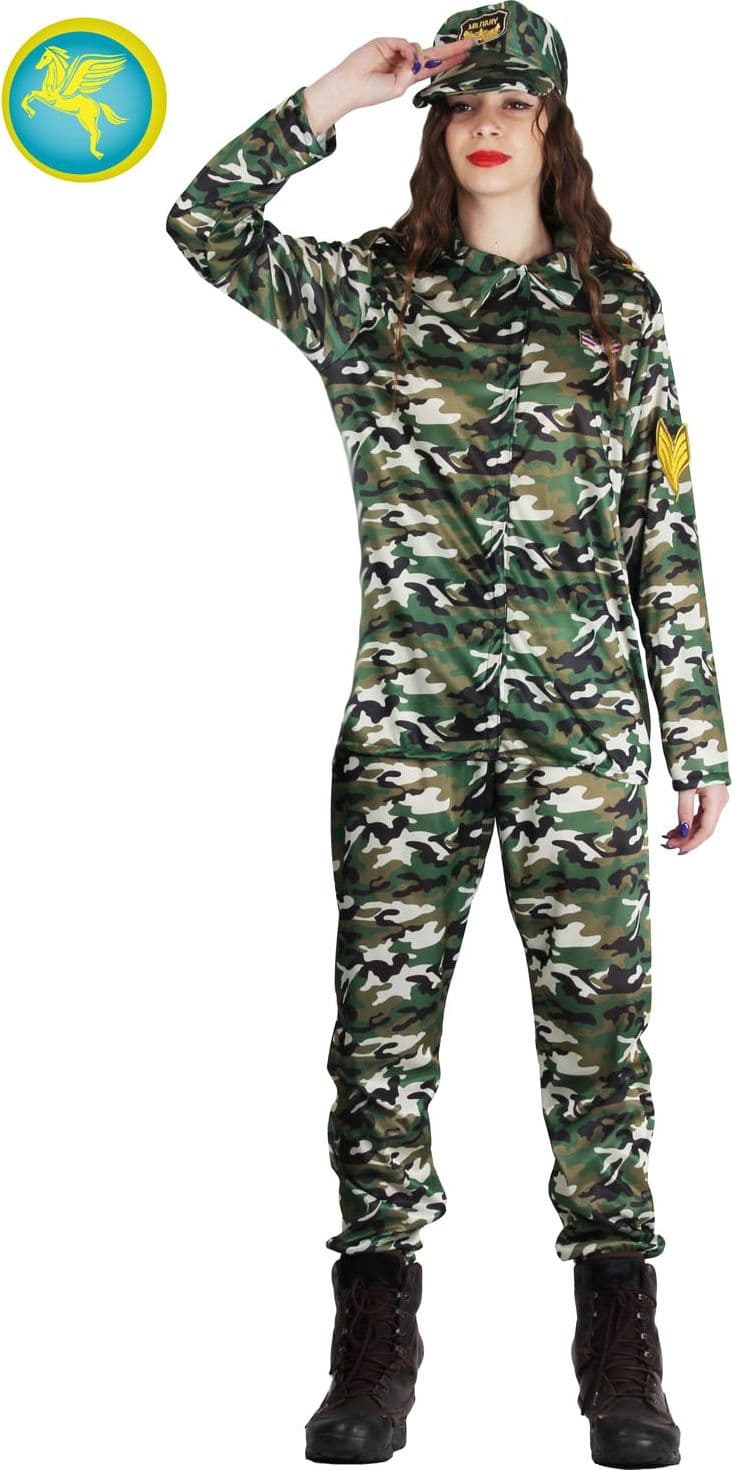 COSTUME CARNEVALE MILITARE UNISEX DALLA TAGLIA S ALLA L - PEGASUS 8544 - 2