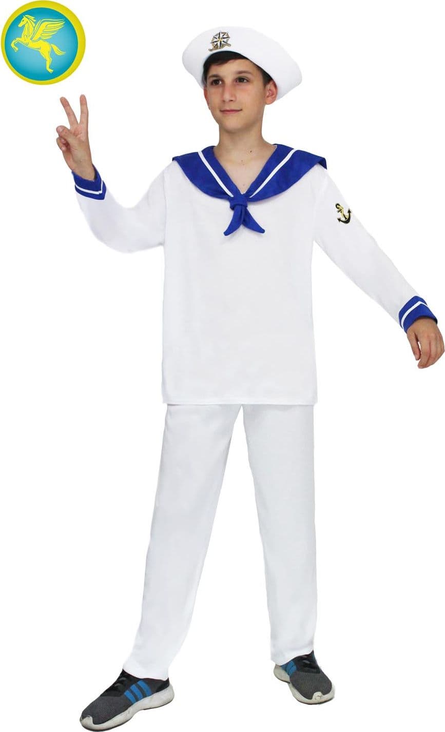 COSTUME CARNEVALE MARINAIO DA 3 A 12 ANNI - PEGASUS COD. 7122 - 2