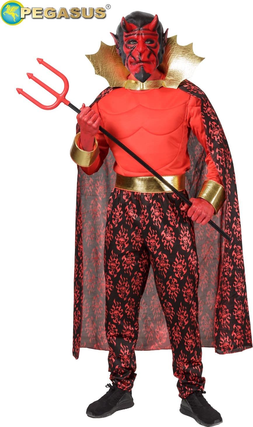 COSTUME CARNEVALE MEFISTO MUSCOLOSO ADULTO DALLA 44 ALLA 54 - PEGASUS H8528-A-1 - 3