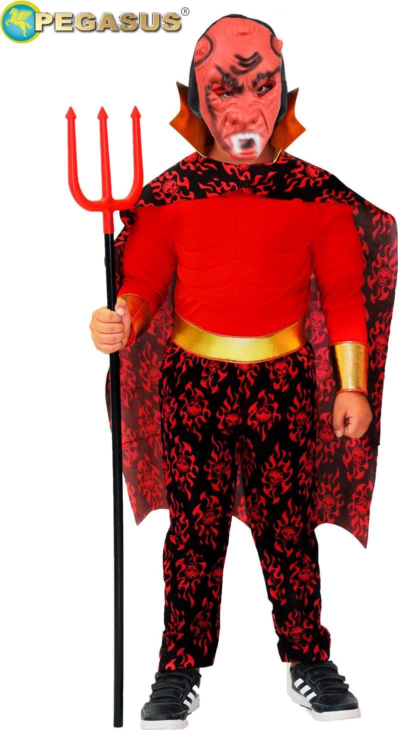 COSTUME CARNEVALE MEFISTO BAMBINO DA 7 ANNI A 12 ANNI - PEGASUS H8528-A-3 - 2