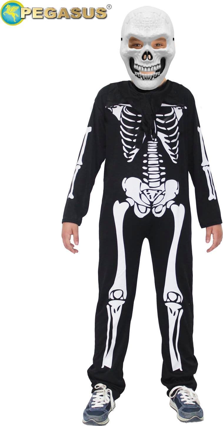 COSTUME CARNEVALE SCHELETRO BAMBINO DA 3 A 10 ANNI - PEGASUS H8012-01 - 2