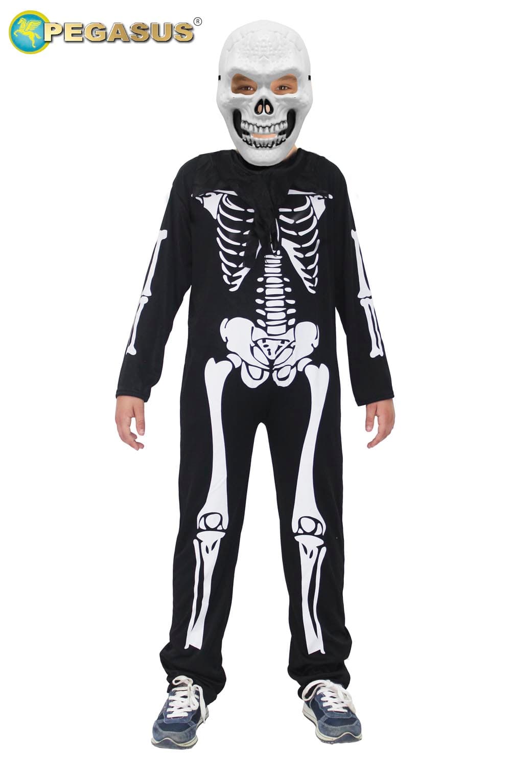 COSTUME CARNEVALE SCHELETRO BAMBINO DA 3 A 10 ANNI - PEGASUS H8012-01 - 2