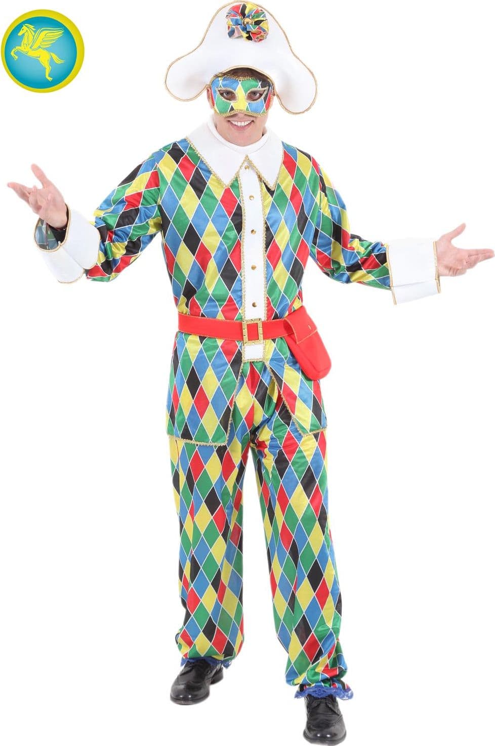COSTUME CARNEVALE ARLECCHINO ADULTO DALLA M ALLA XL - PEGASUS 3373-A - 2