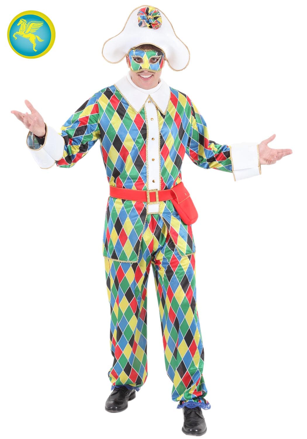 COSTUME CARNEVALE ARLECCHINO ADULTO DALLA M ALLA XL - PEGASUS 3373-A - 2