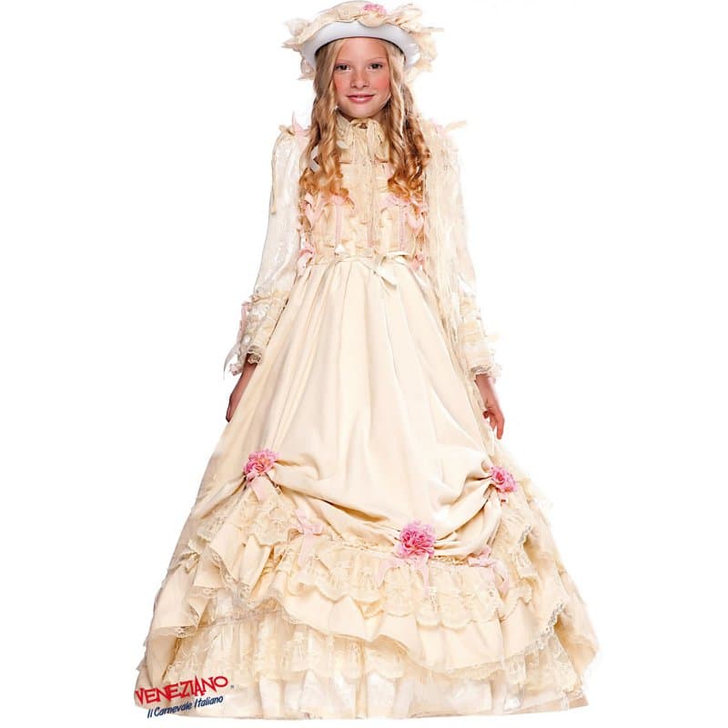 Costume carnevale Angelica " il gattopardo " da 7 a 10 anni - Veneziano 50752 - 3