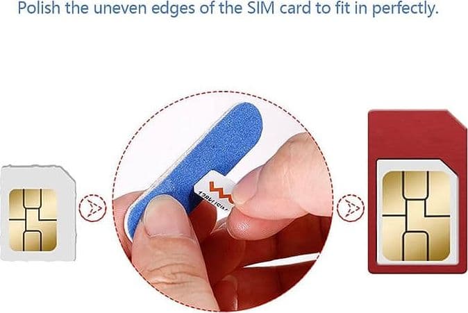 Adattatore per scheda SIM Convertitore kit adattatore per scheda SIM Nano Micro Standard 5 in 1 con carta vetrata e strumento - 4