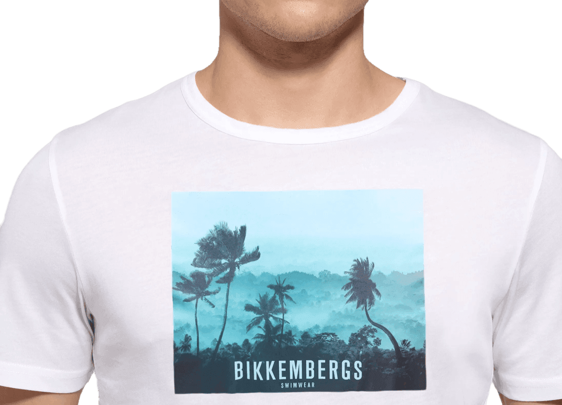 T-shirt Bikkembergs Uomo Tropical Landscape Maglia Girocollo - 2