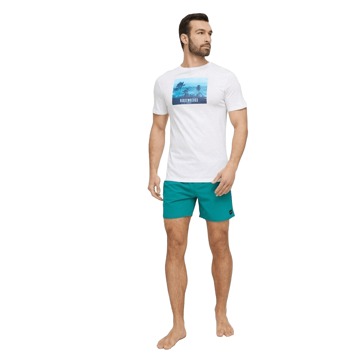 T-shirt Bikkembergs Uomo Tropical Landscape Maglia Girocollo - 4