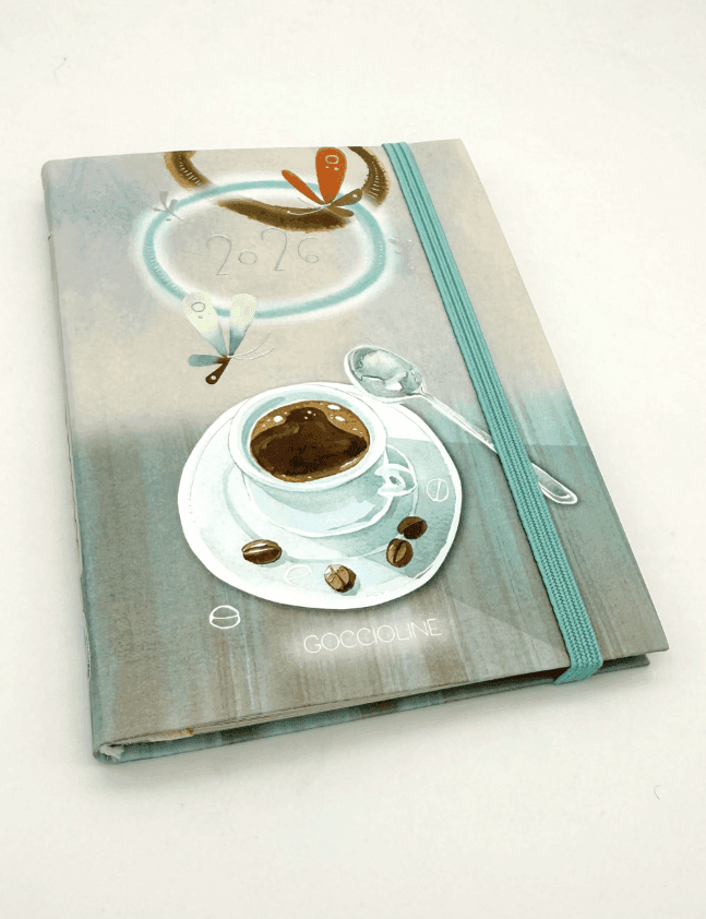 Akena - Goccioline Agenda giornaliera GRIGIO/AZZURRO Tazzina di caffè (GO26AM-2) - 2