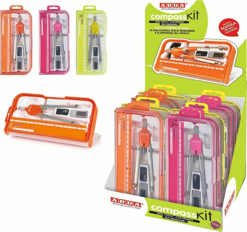 Arda - Balaustrone in metallo aste fisse in smart box 2 -kit 4 pz colori fluo  (CO4FLU)