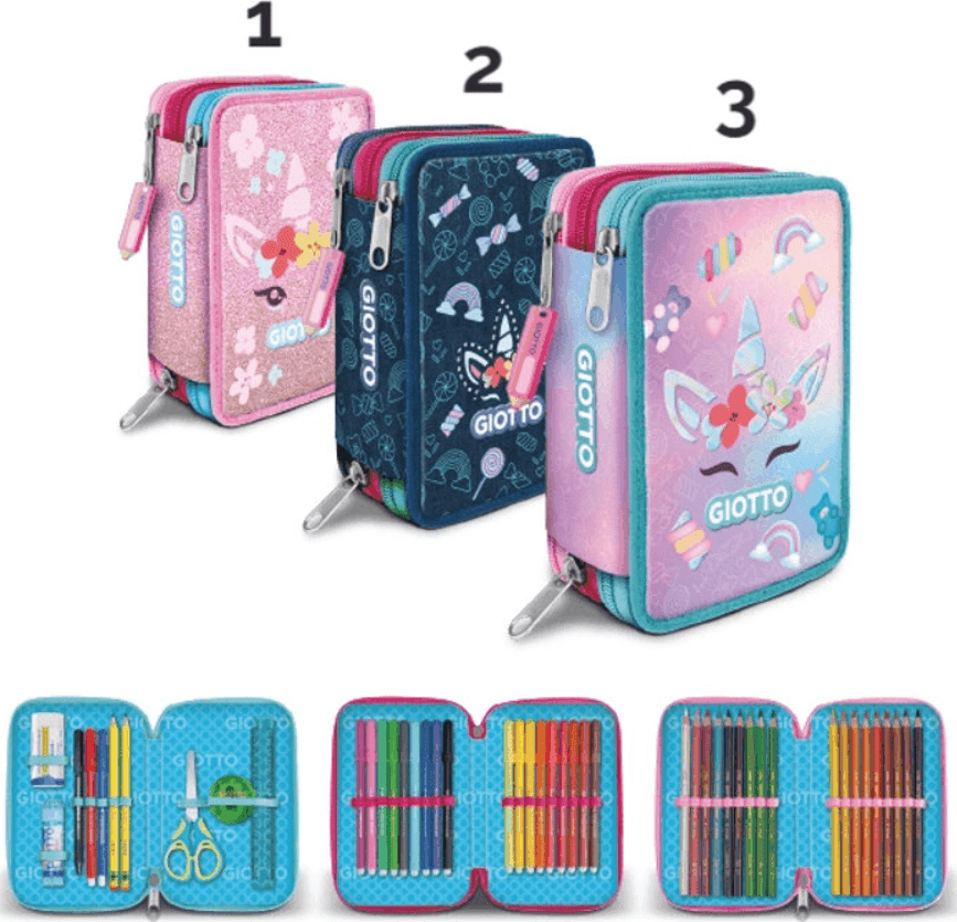 Giotto - Astuccio 3 zip con corredo Stilnovo 18+18+10 - 3