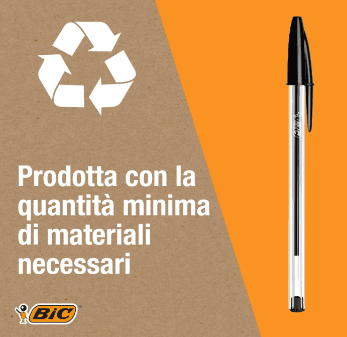 Bic - Penna Cristal Original a sfera, 1 mm, Fusto traslucido Nera - 3