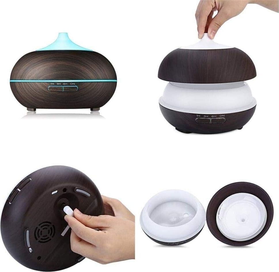 Diffusore di olio essenziale per aromaterapia con venature del legno 400ml - 3