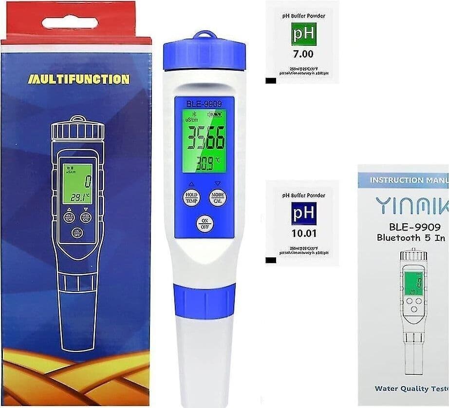 TOPINCN Misuratore per Test dell'Acqua 5 in 1, Penna Bluetooth5.2 PH TDS EC - 2