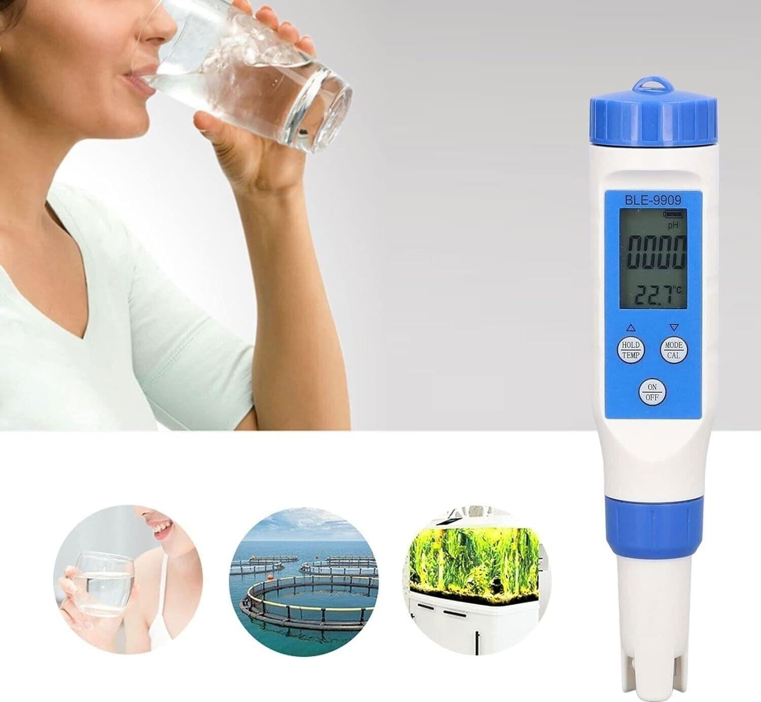 TOPINCN Misuratore per Test dell'Acqua 5 in 1, Penna Bluetooth5.2 PH TDS EC - 8
