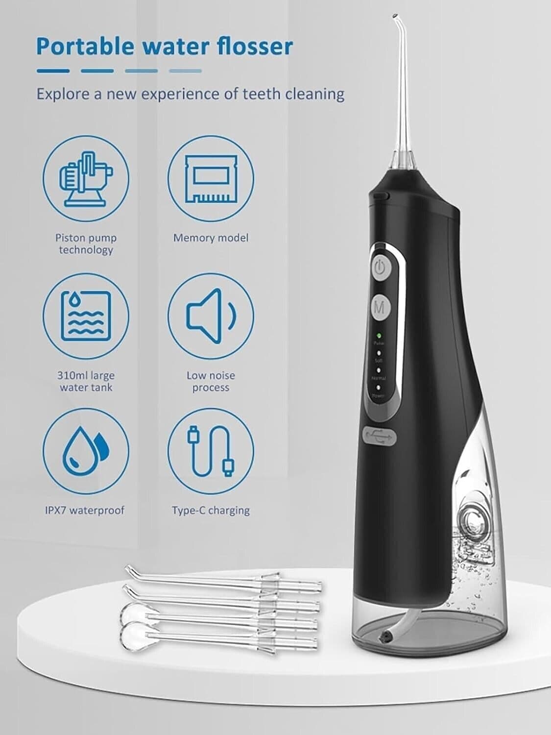 Idroulsore Dentale Ricaricabile Portatile Potente, Pulitore Dentale Ad Acqua - 9